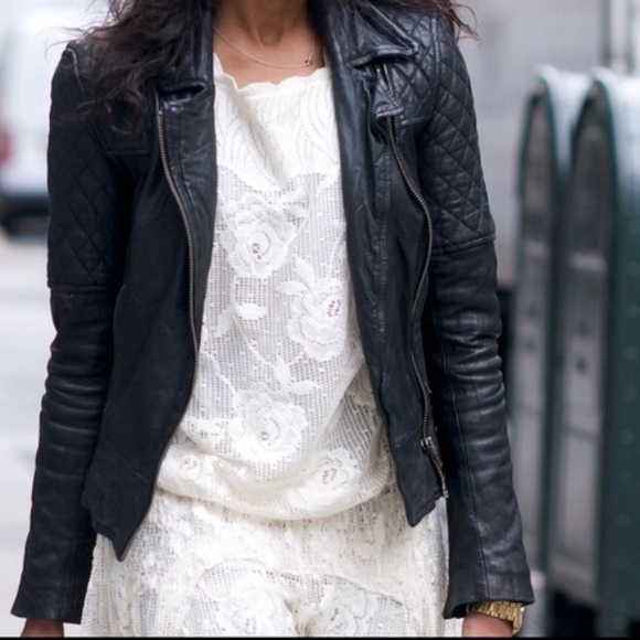 All Saints Leather Walker Jacket size 4 - Picture 8 of 8